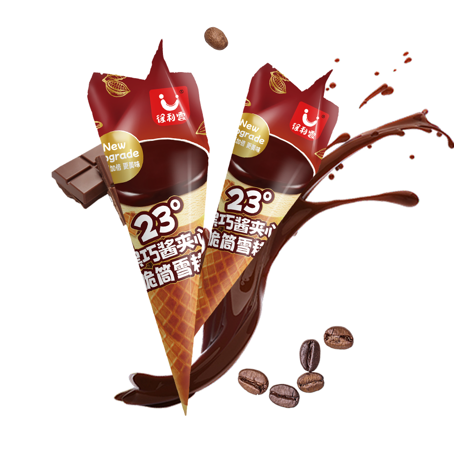 黑巧酱夹心脆筒雪糕