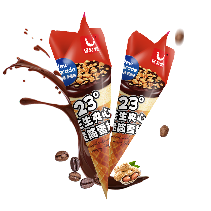 花生夹心脆筒雪糕